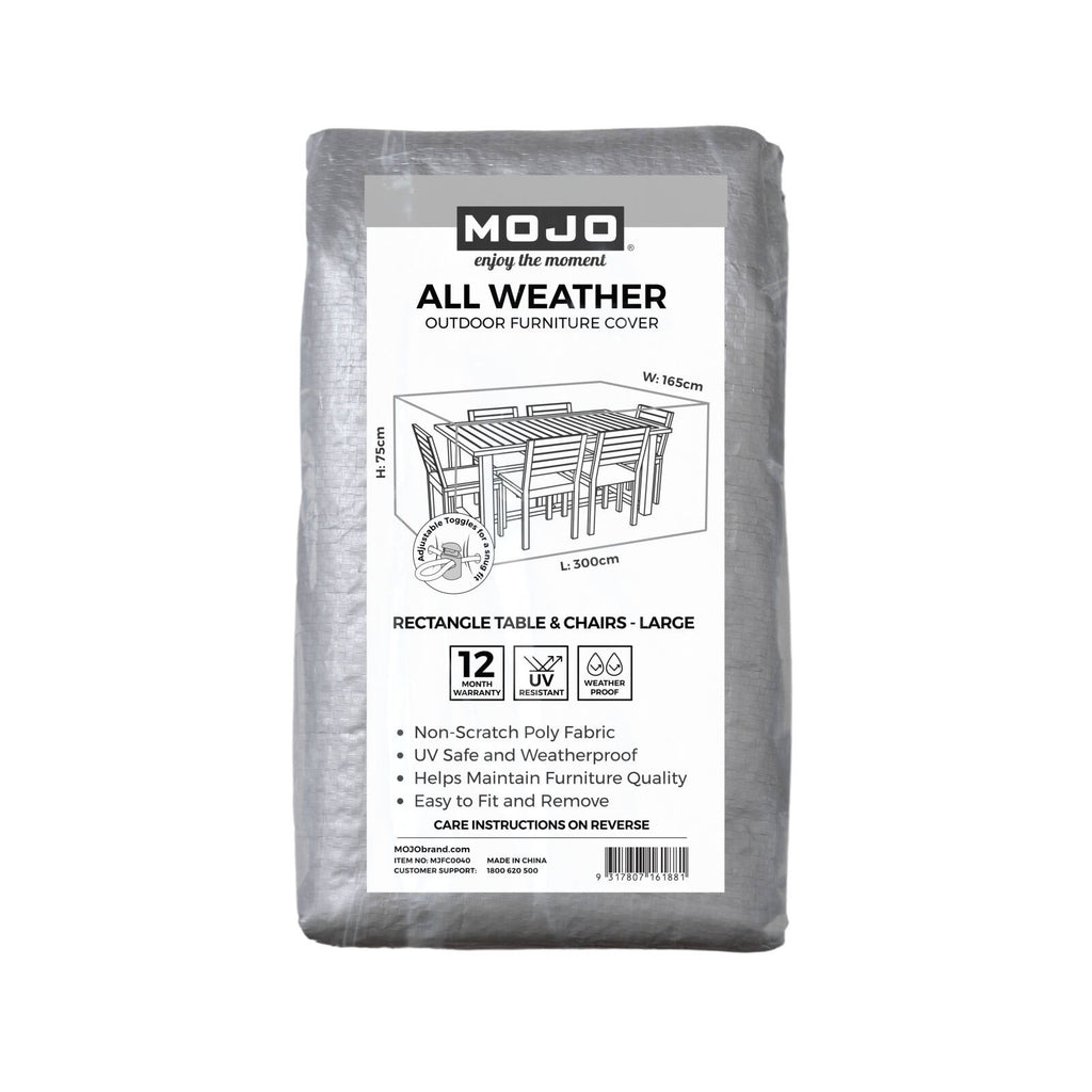 Mojo 300cm Large All-Weather Rectangle Table And Chairs Outdoor Furniture Cover