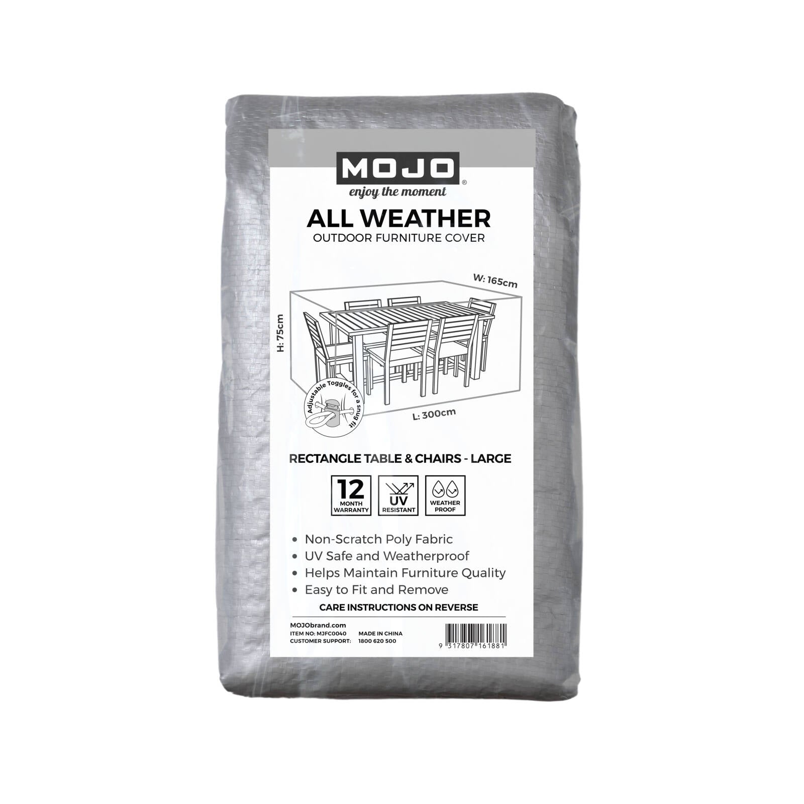 Mojo 300cm Large All-Weather Rectangle Table And Chairs Outdoor Furniture Cover