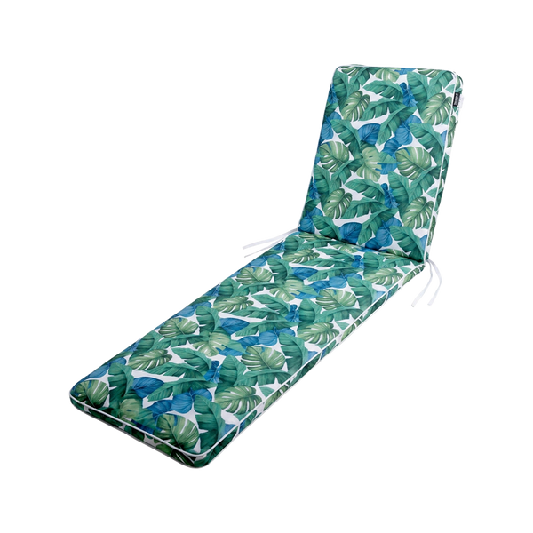 Mojo MJOC0118 Leaf Outdoor Sunlounge Cushion – tropical leaf print UV-resistant cushion for outdoor sun loungers