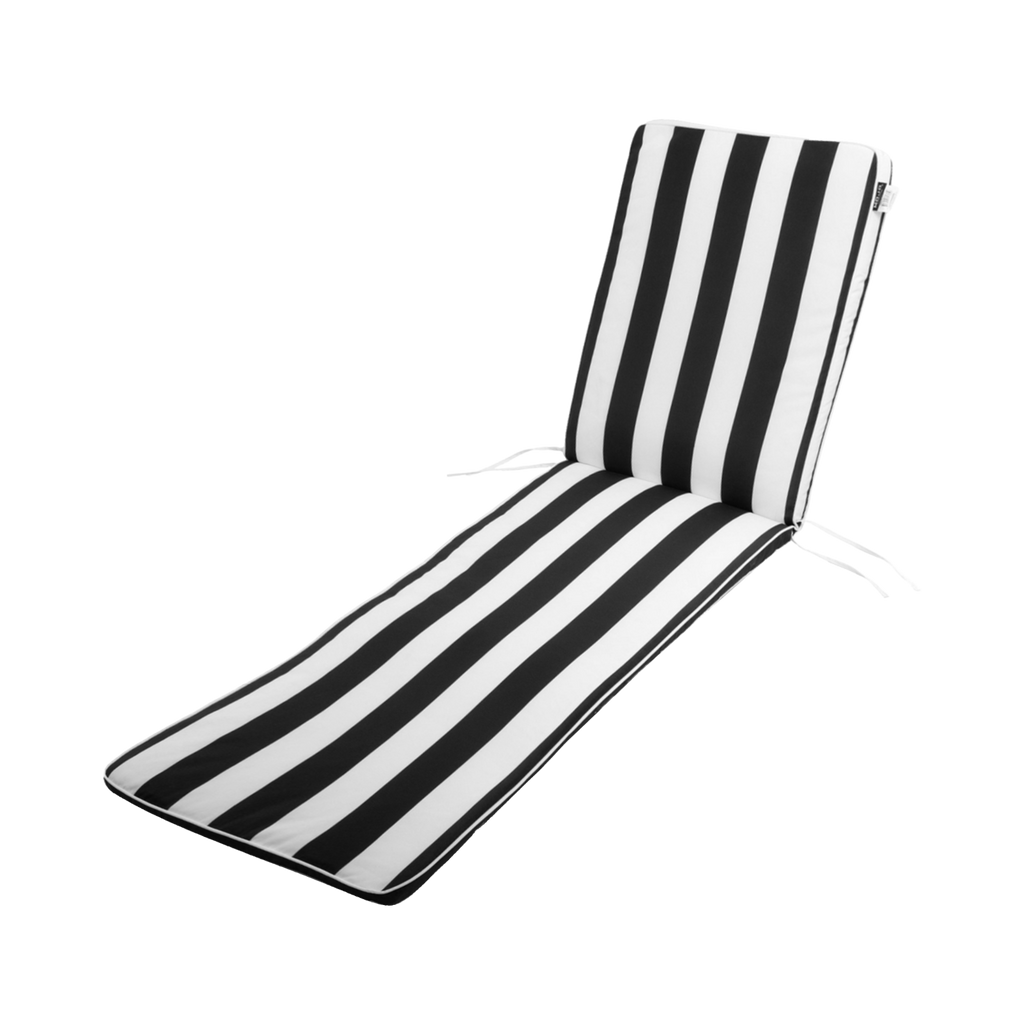 Mojo 53cm Black & White St Tropez Outdoor Sunlounge Cushion