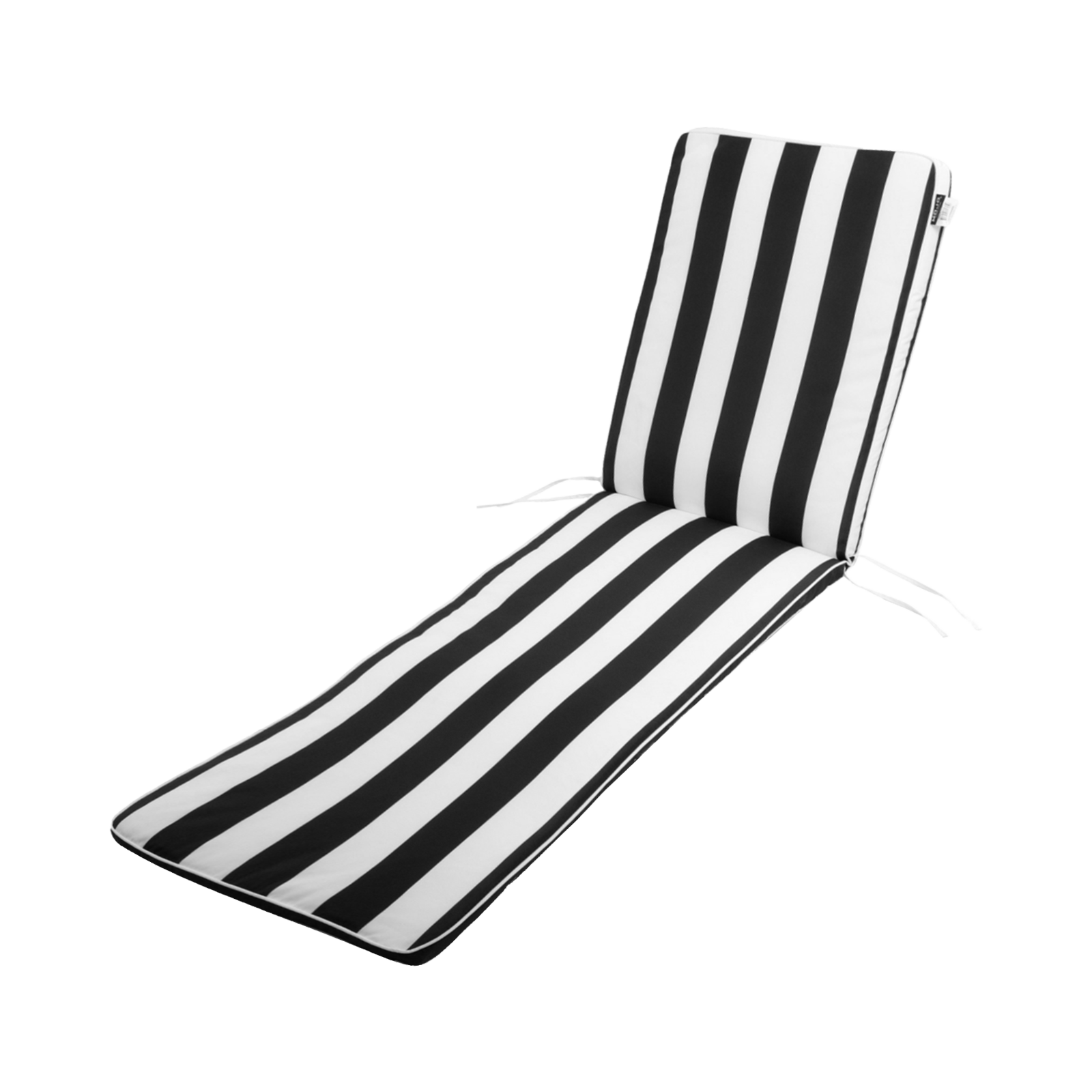 Mojo 53cm Black & White St Tropez Outdoor Sunlounge Cushion