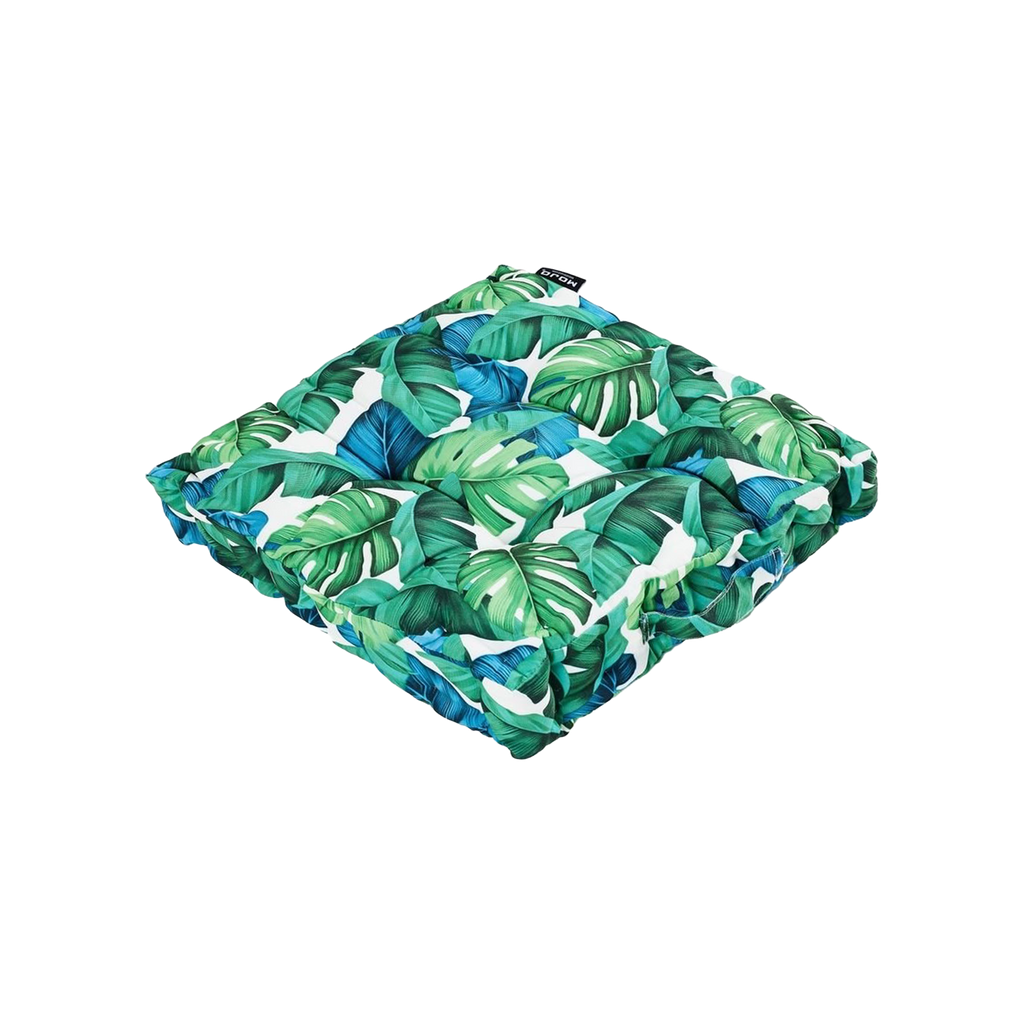 Mojo 45cm Green and White Leaf Square Floor Cushion