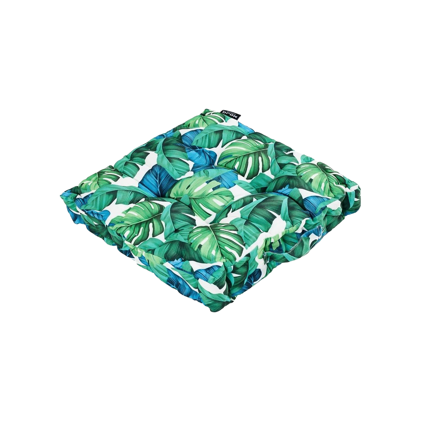 Mojo 45cm Green and White Leaf Square Floor Cushion
