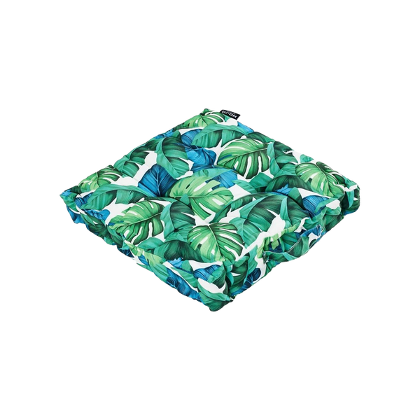 Mojo MJOC0217 45cm Leaf Square Outdoor Floor Cushion – tropical leaf print waterproof floor cushion for outdoor seating areas