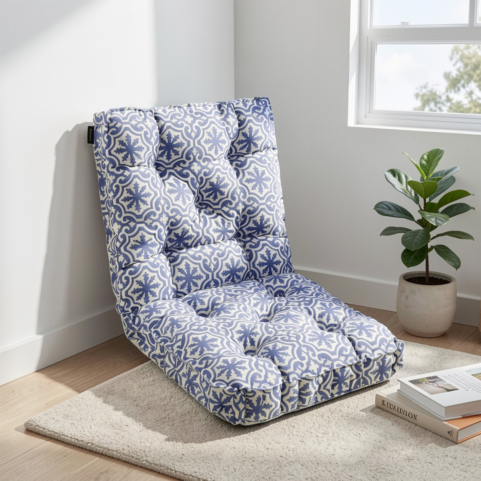 Mojo 100cm Blue and White Marrakesh Outdoor Mid-Back Cushion