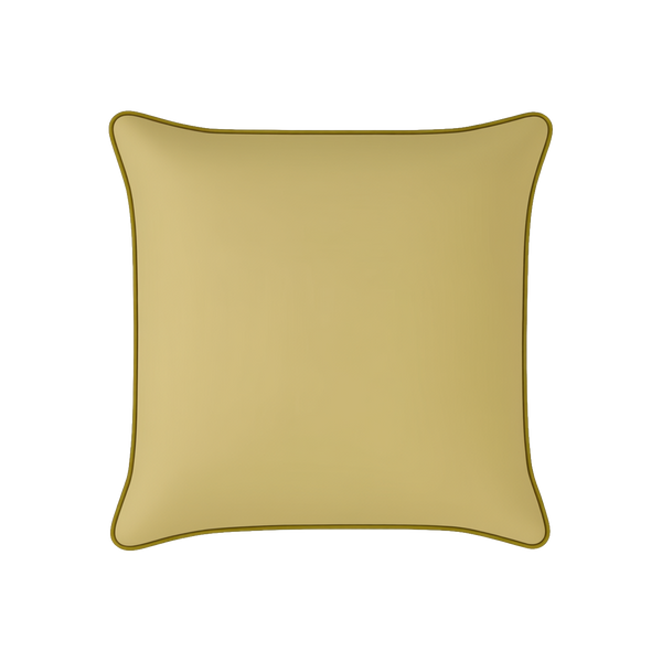Mojo MJOC0381 45cm Solid Yellow Cushion Cover with Pipe – bright piped solid yellow outdoor cushion cover for cheerful alfresco spaces