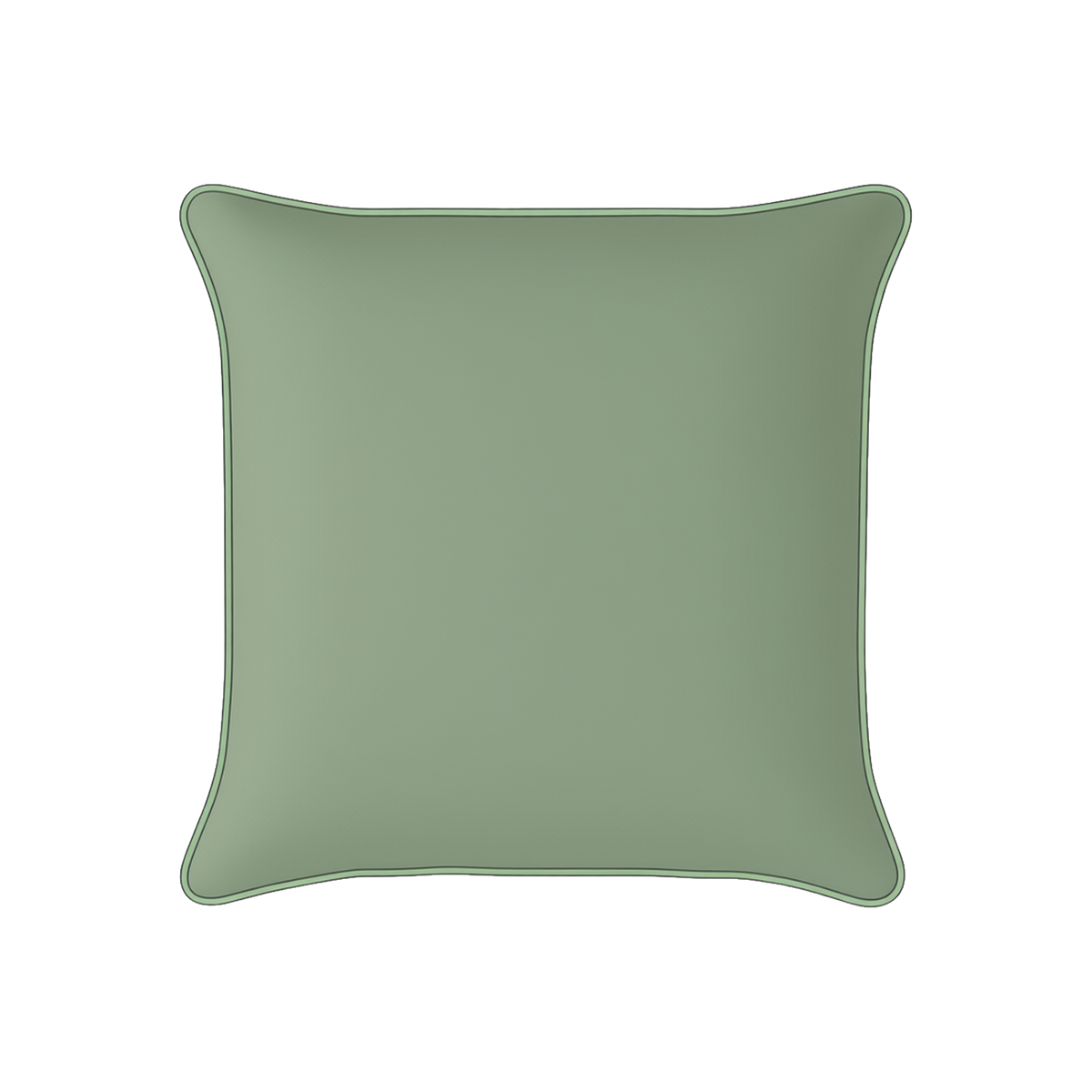 Mojo MJOC0382 45cm Solid Sage Cushion Cover with Pipe – calming piped solid sage green outdoor cushion cover