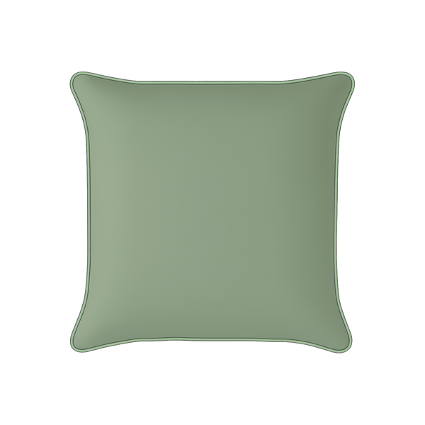 Mojo MJOC0382 45cm Solid Sage Cushion Cover with Pipe – calming piped solid sage green outdoor cushion cover