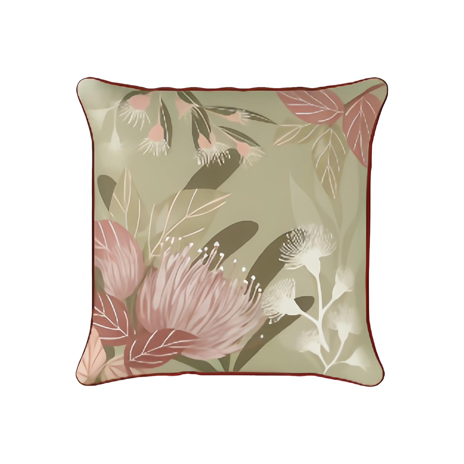 Mojo 45cm Botanical Olive Cushion Cover with Pipe