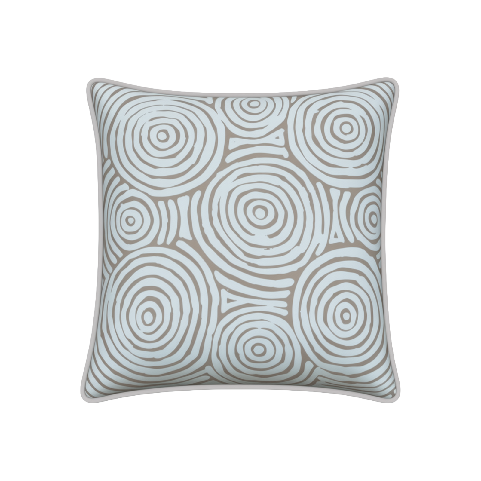 Mojo 45cm Warlu Beige Circles Cushion Cover with Pipe