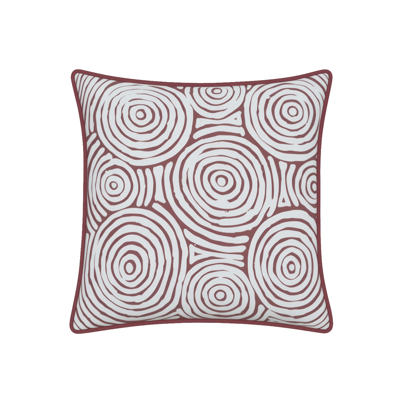 Mojo 45cm Warlu Terracotta Circles Cushion Cover with Pipe