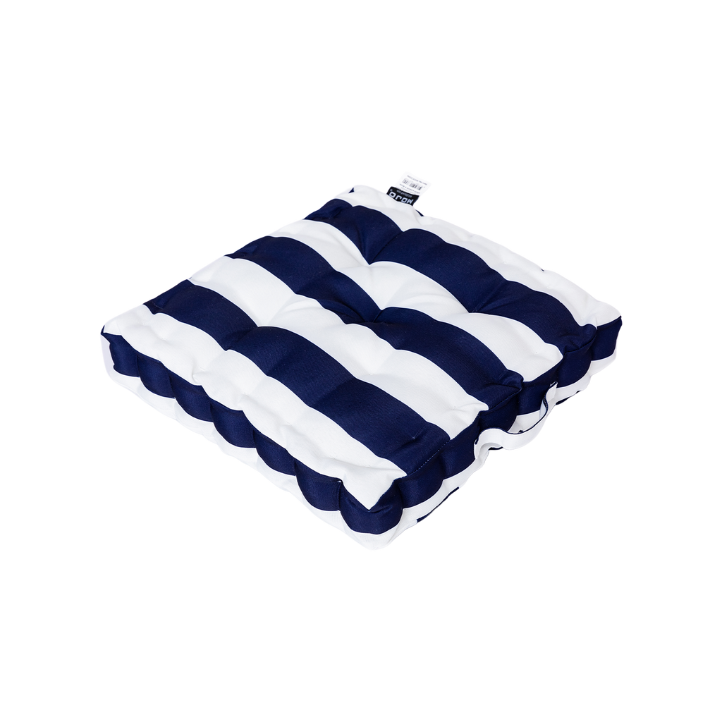 Mojo 45cm Navy & White Cabana Stripe Outdoor Floor Cushion