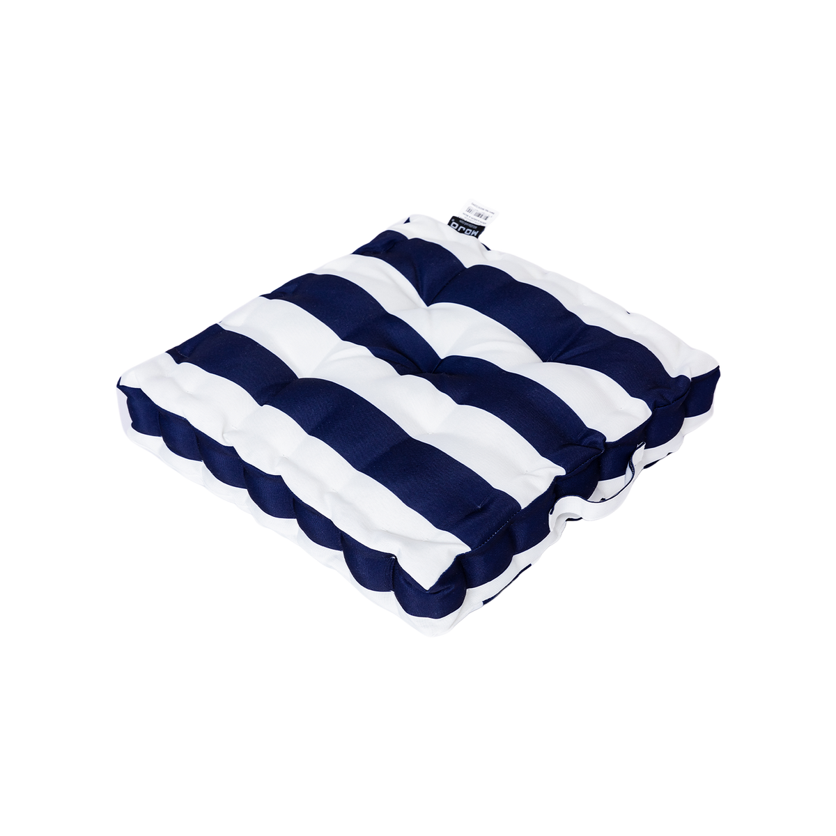 Mojo MJOC0390 45cm Cabana Stripe Navy Outdoor Floor Cushion – waterproof navy stripe floor cushion for outdoor seating and lounging