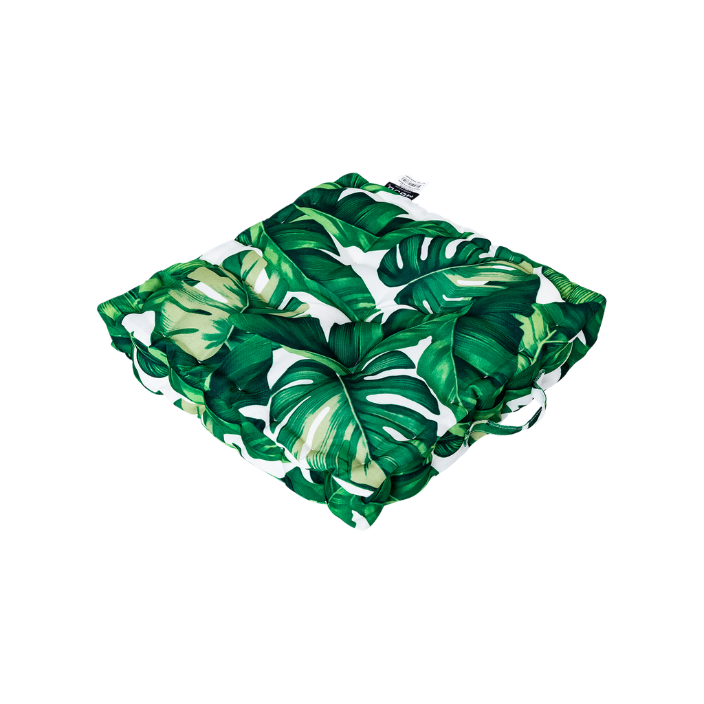 Mojo 45cm Green & White Foliage Square Floor Cushion