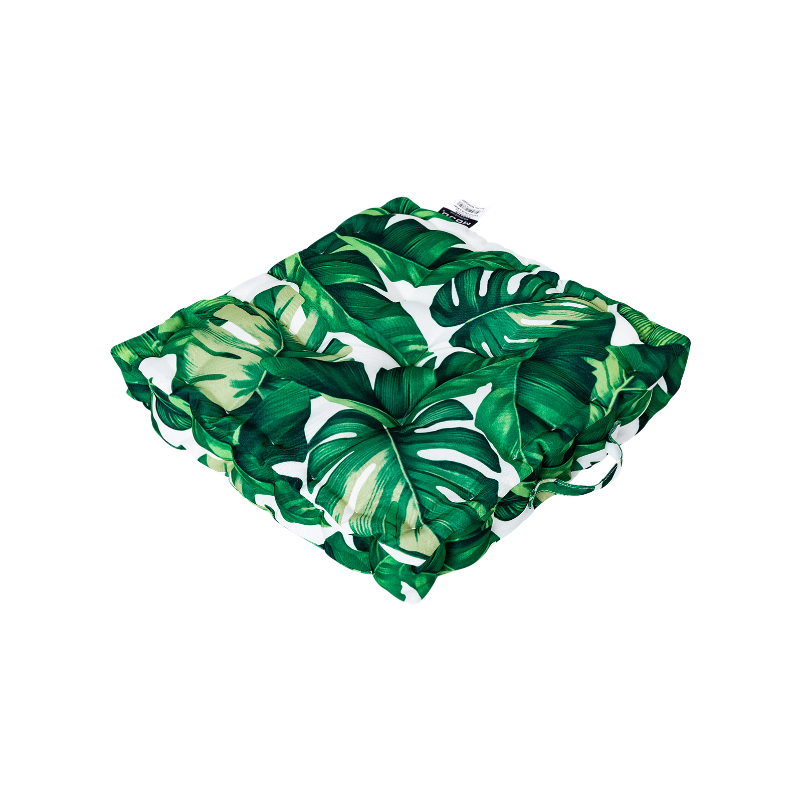 Mojo 45cm Green & White Foliage Square Floor Cushion