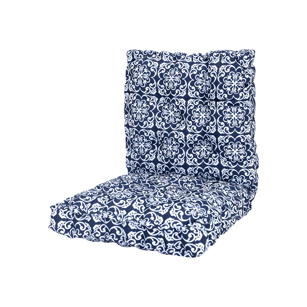 Mojo 60cm Navy Moroccan  High-Back Outdoor Floor Cushion