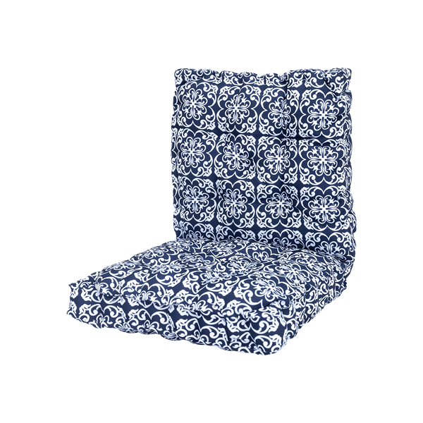 Mojo MJOC0393 120x60cm Moroccan Navy Outdoor Floor Cushion – large Moroccan patterned waterproof floor cushion for outdoor seating