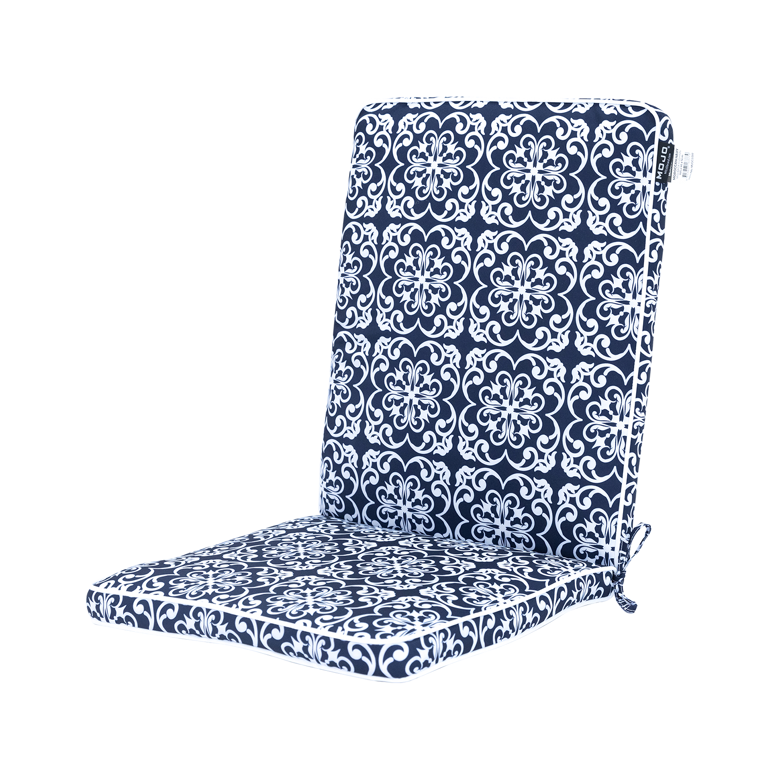 Mojo 46cm Navy & White Moroccan Outdoor Mid-Back Cushion