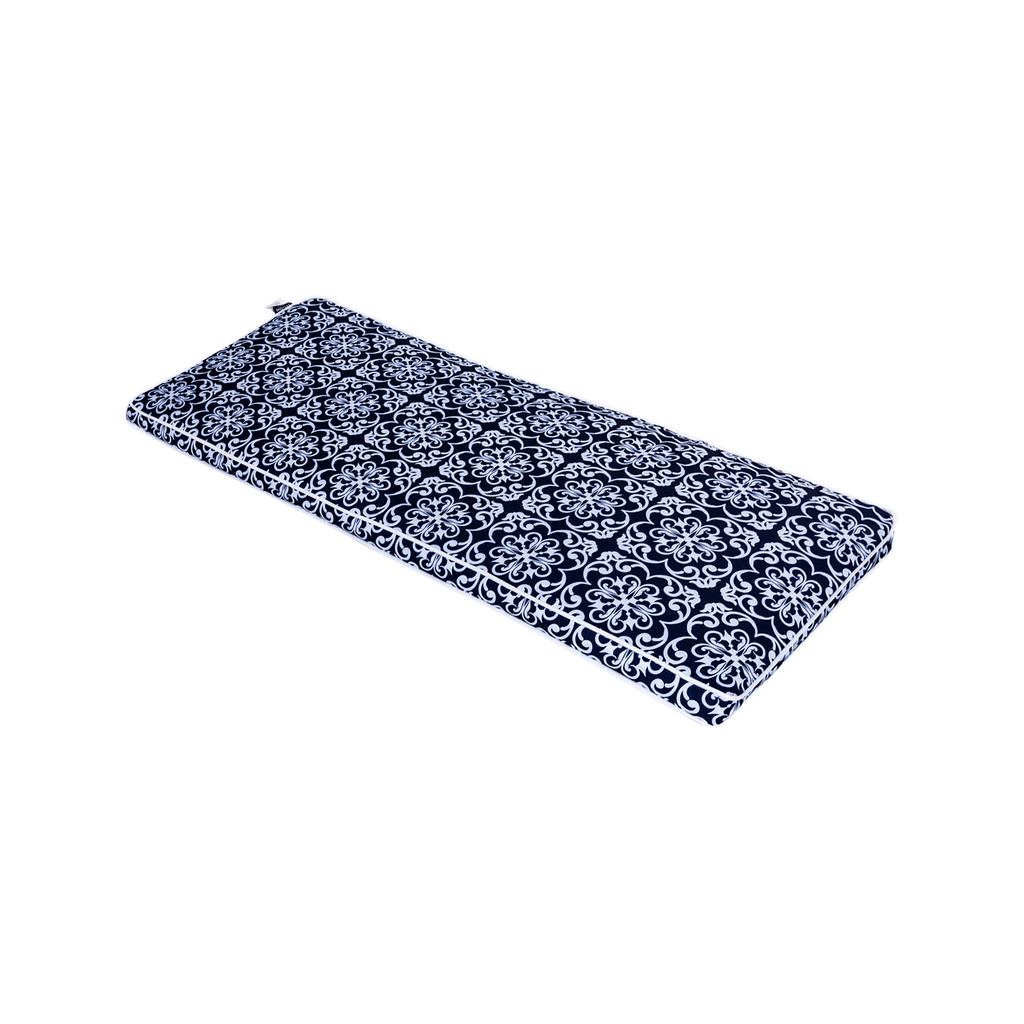Mojo 116cm Blue & White Moroccan Navy Outdoor Bench Cushion