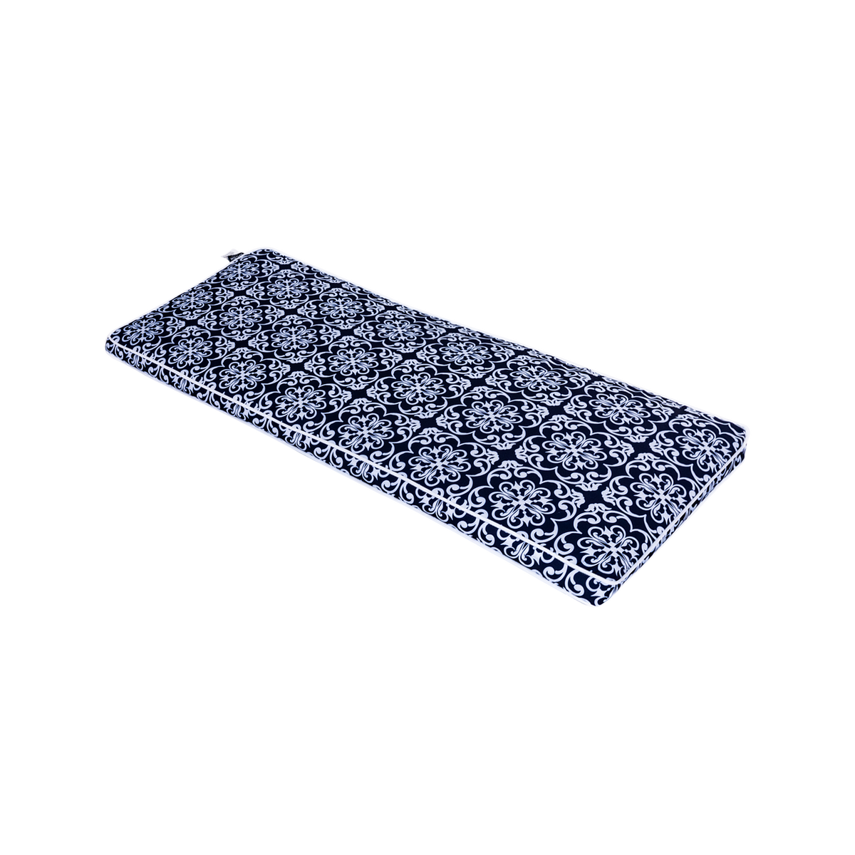 Mojo MJOC0398 Moroccan Navy Outdoor Bench Cushion – patterned navy waterproof cushion for outdoor benches and garden seats