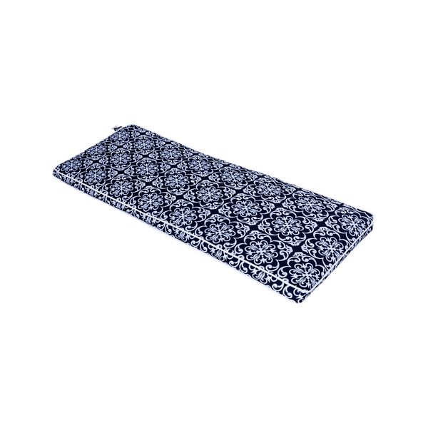 Mojo MJOC0398 Moroccan Navy Outdoor Bench Cushion – patterned navy waterproof cushion for outdoor benches and garden seats