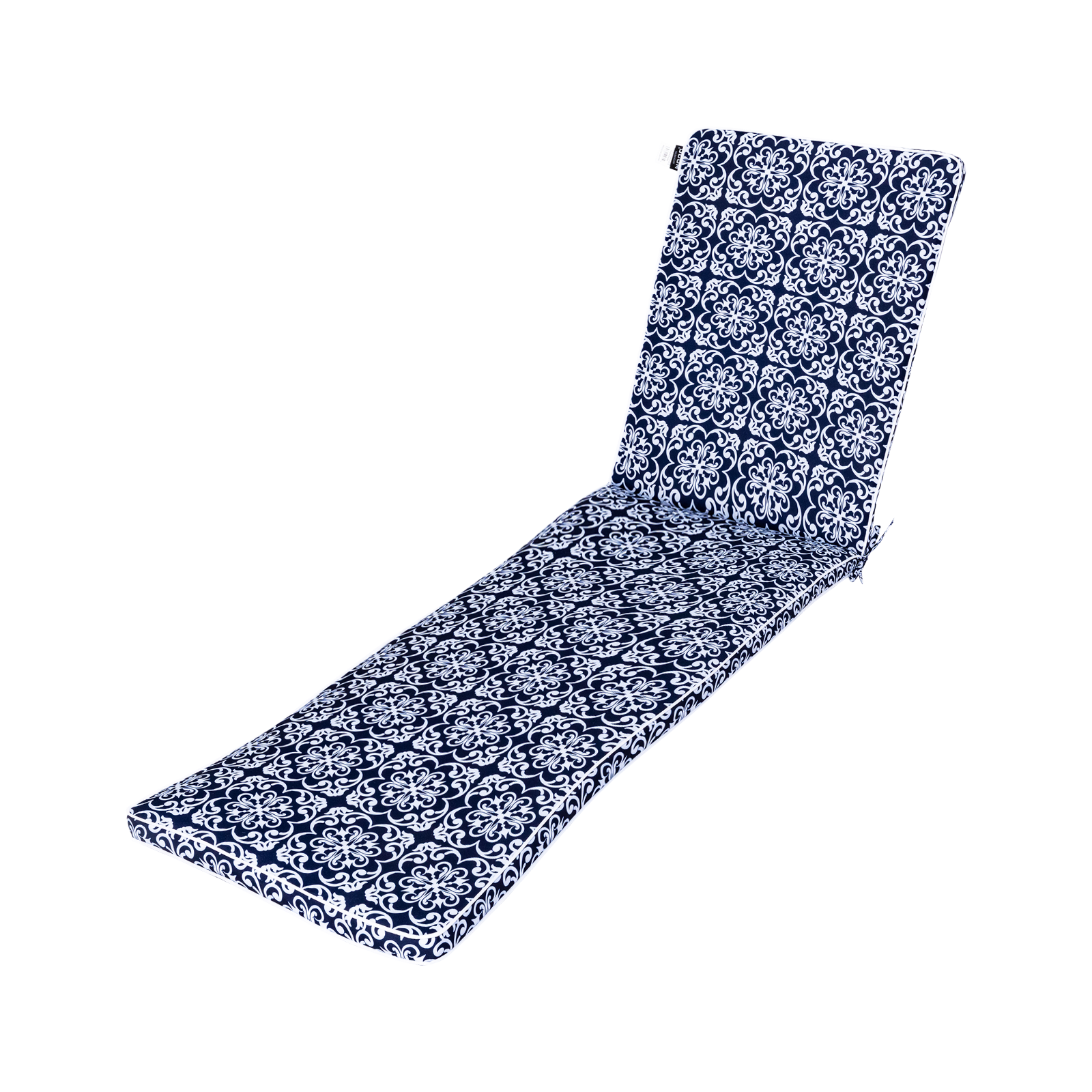 Mojo 53cm Navy & White Moroccan Outdoor Sunlounge Cushion