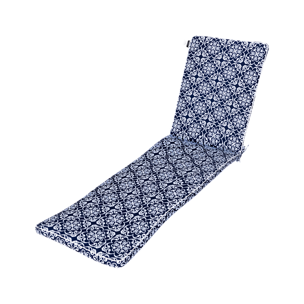 Mojo MJOC0399 Moroccan Navy Outdoor Sunlounge Cushion – water-resistant Moroccan patterned cushion for outdoor sun loungers