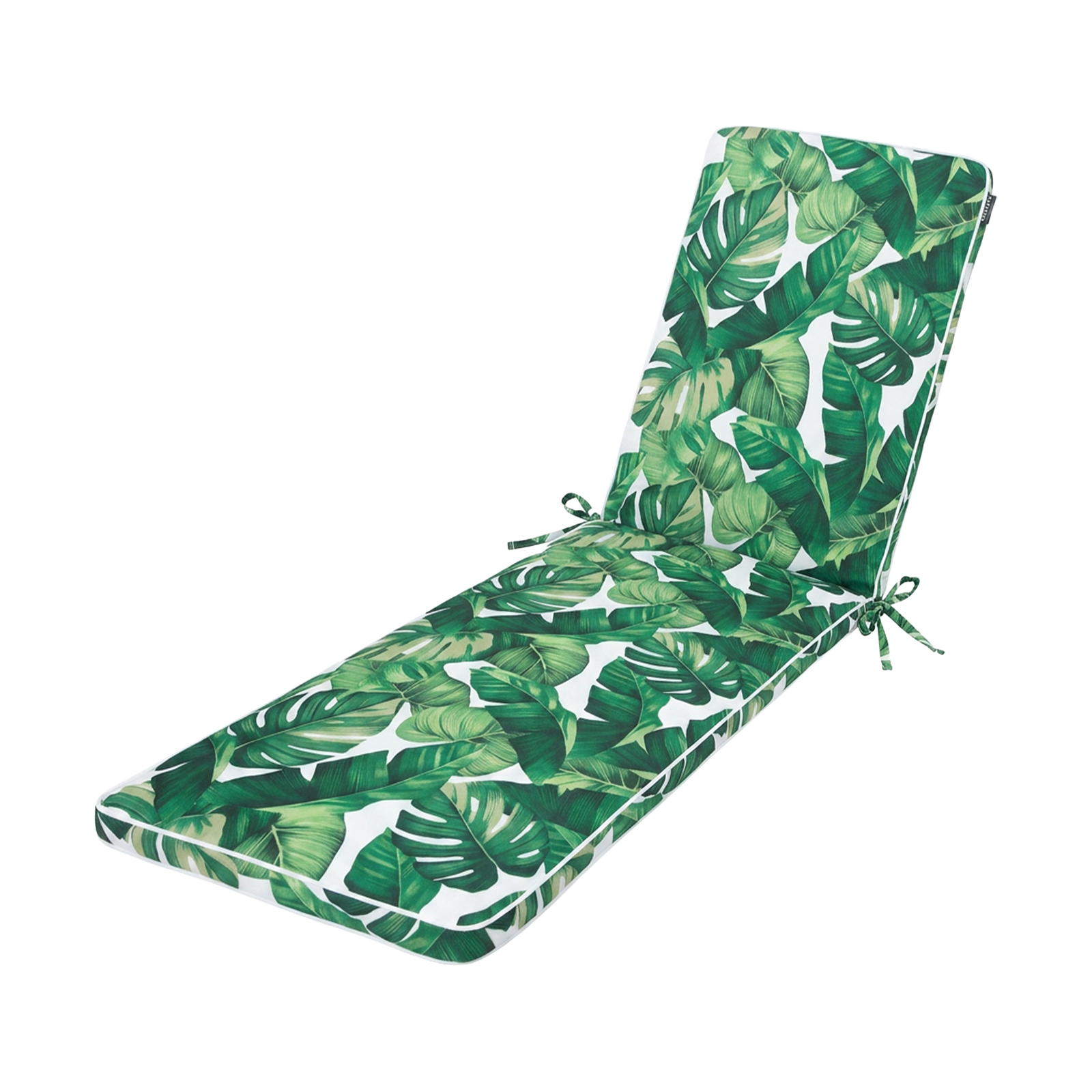 Mojo 53cm Green & White Foliage Outdoor Sunlounge Cushion