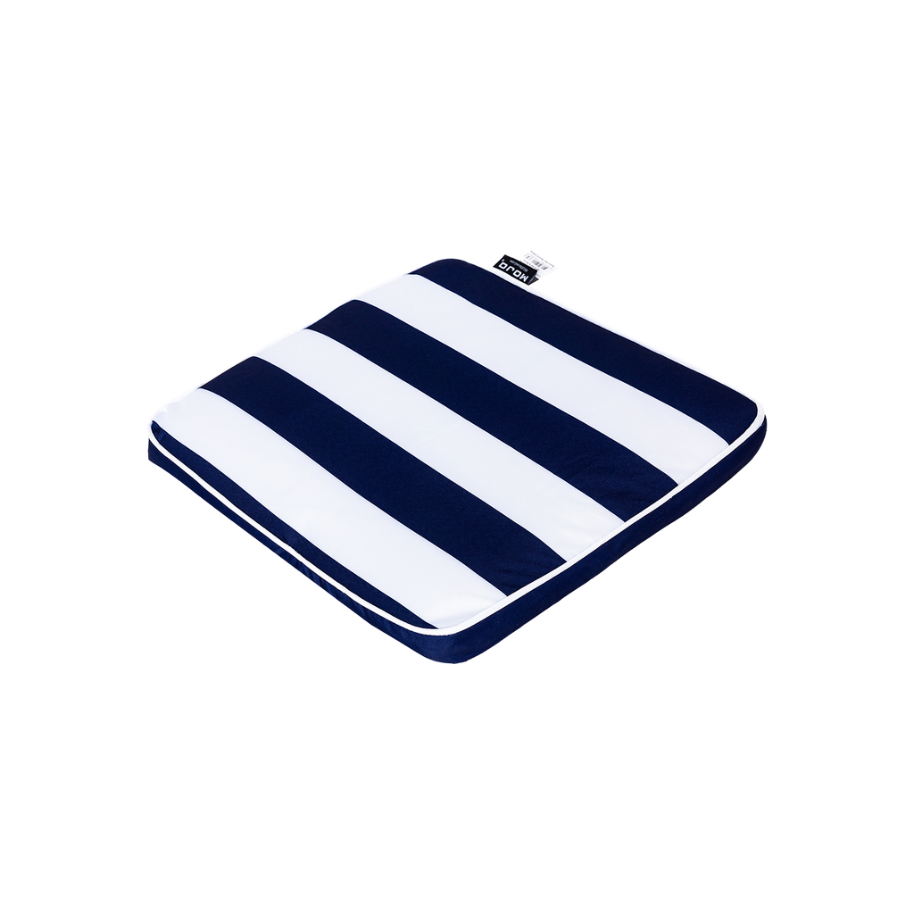Mojo 42cm Blue & White Cabana Stripe Navy Outdoor Square Chair Cushion