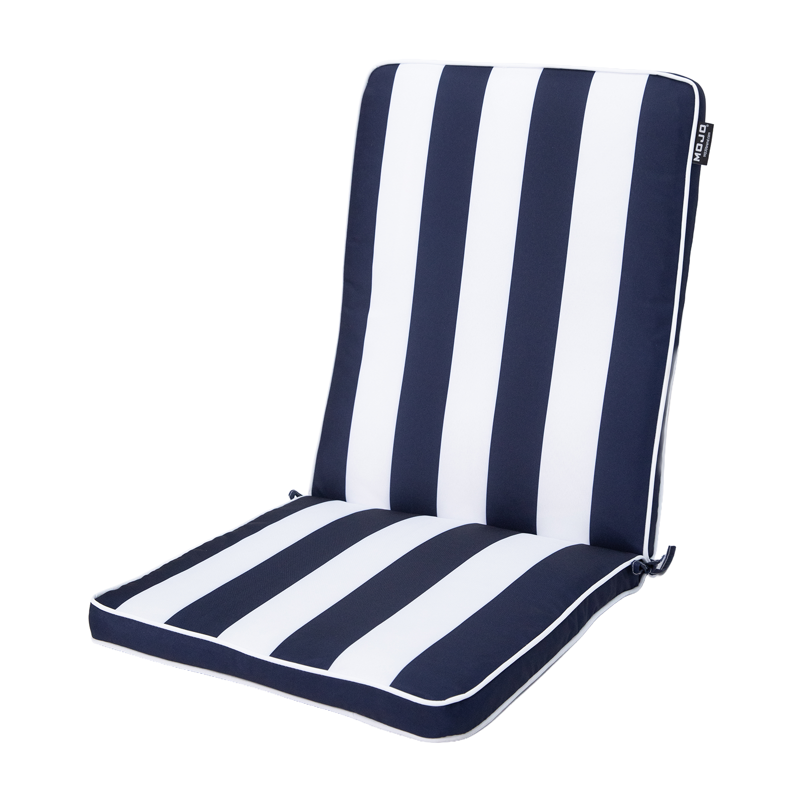 Mojo 46cm Blue & White Cabana Stripe Navy Outdoor Mid-Back Cushion