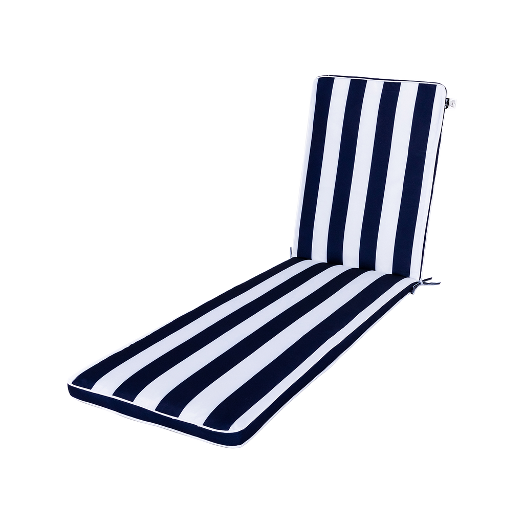 Mojo 53cm Navy & White Cabana Stripe Outdoor Sunlounge Cushion