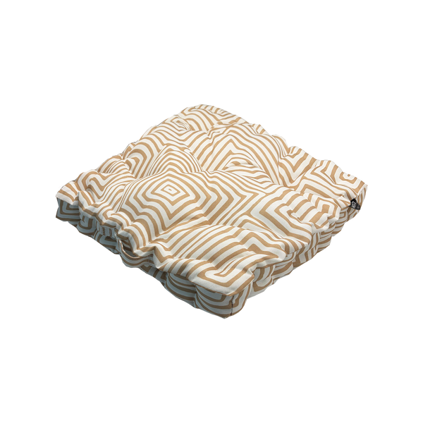 Mojo MJOC0410 45cm Warlu Beige Outdoor Floor Cushion – neutral beige patterned waterproof floor cushion for outdoor relaxation