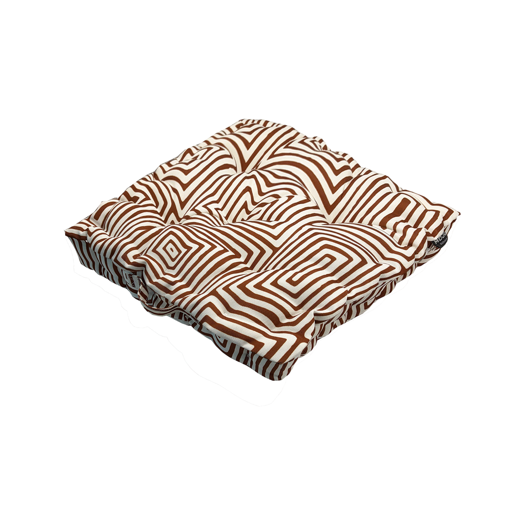 Mojo 45cm Brown & White Warlu Terracotta Outdoor Floor Cushion
