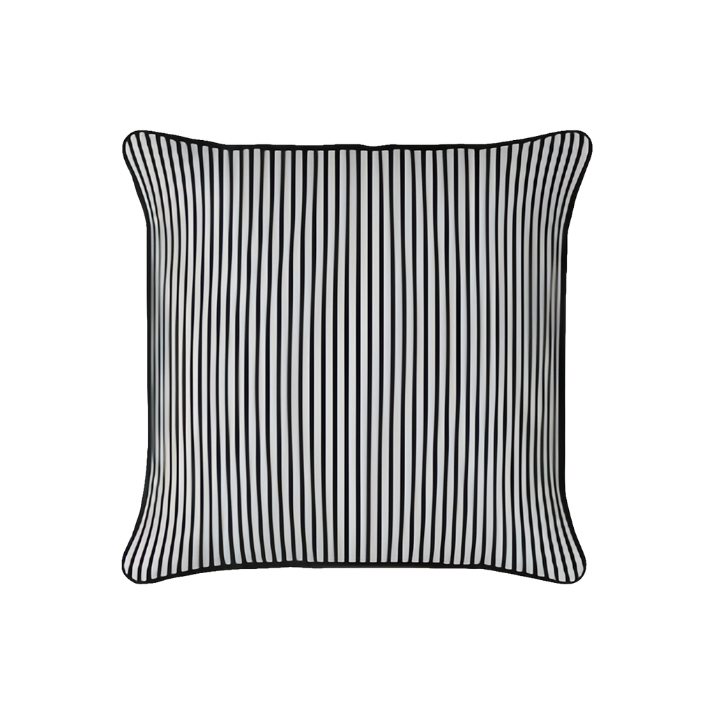 Mojo 45cm Black Pinstripe Cushion Cover with Pipe