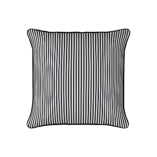 Mojo MJOC0369 45cm Black Pinstripe Cushion Cover with Pipe – timeless piped black pinstripe outdoor cushion cover