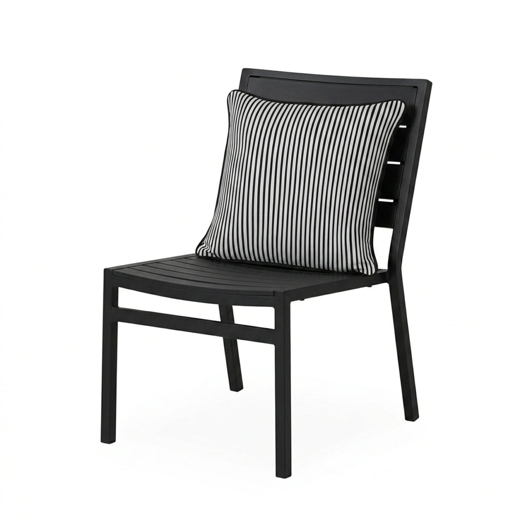 Mojo 45cm Black Pinstripe Cushion Cover with Pipe