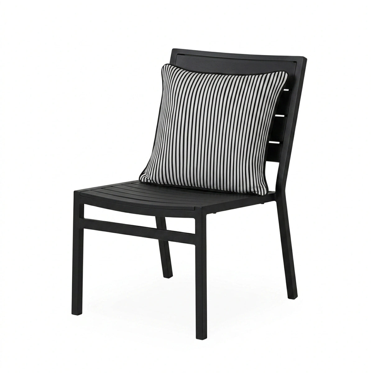 Mojo MJOC0369 45cm Black Pinstripe Cushion Cover with Pipe – timeless piped black pinstripe outdoor cushion cover