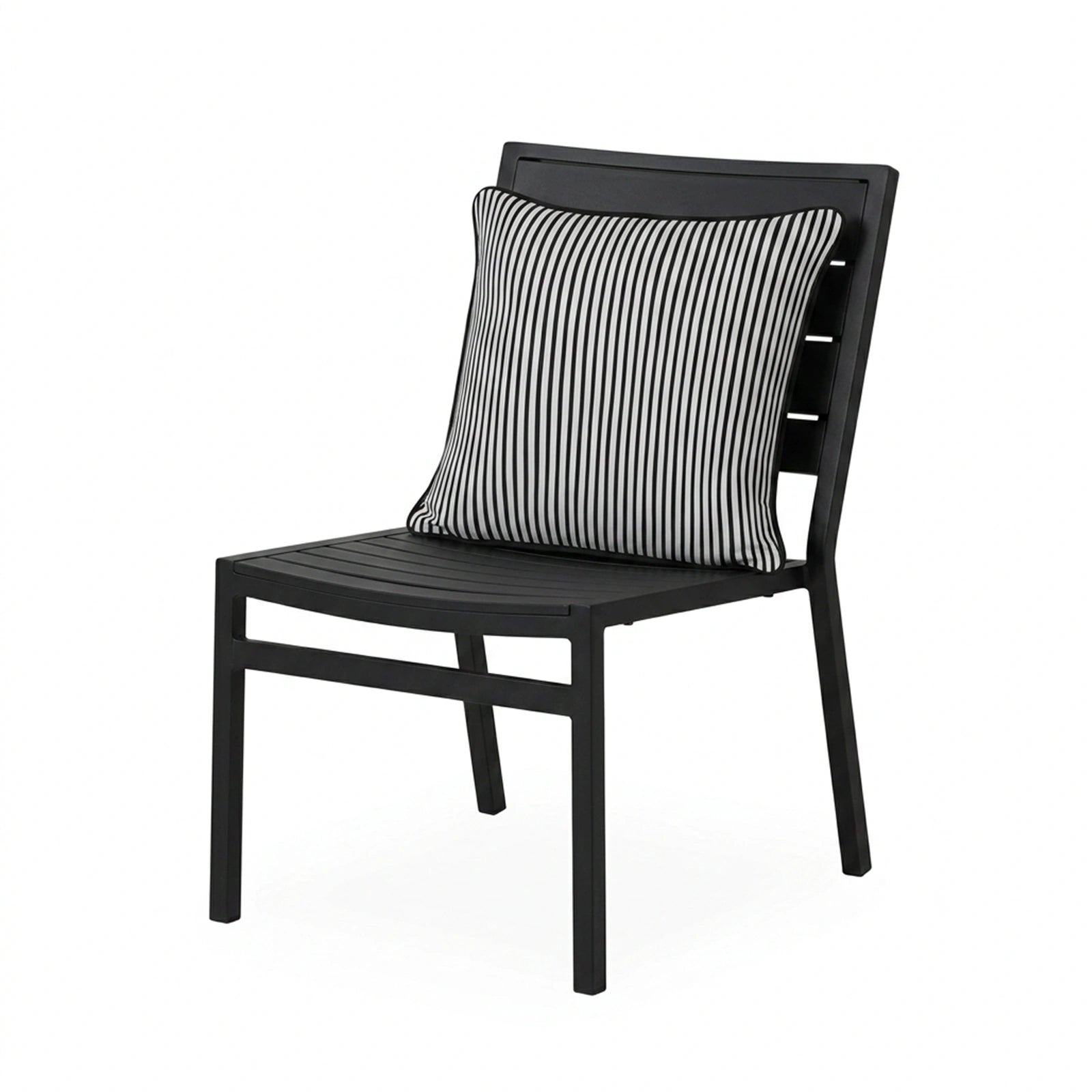Mojo 45cm Black Pinstripe Cushion Cover with Pipe