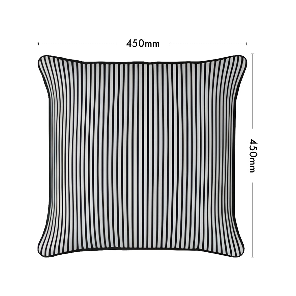 Mojo 45cm Black Pinstripe Cushion Cover with Pipe