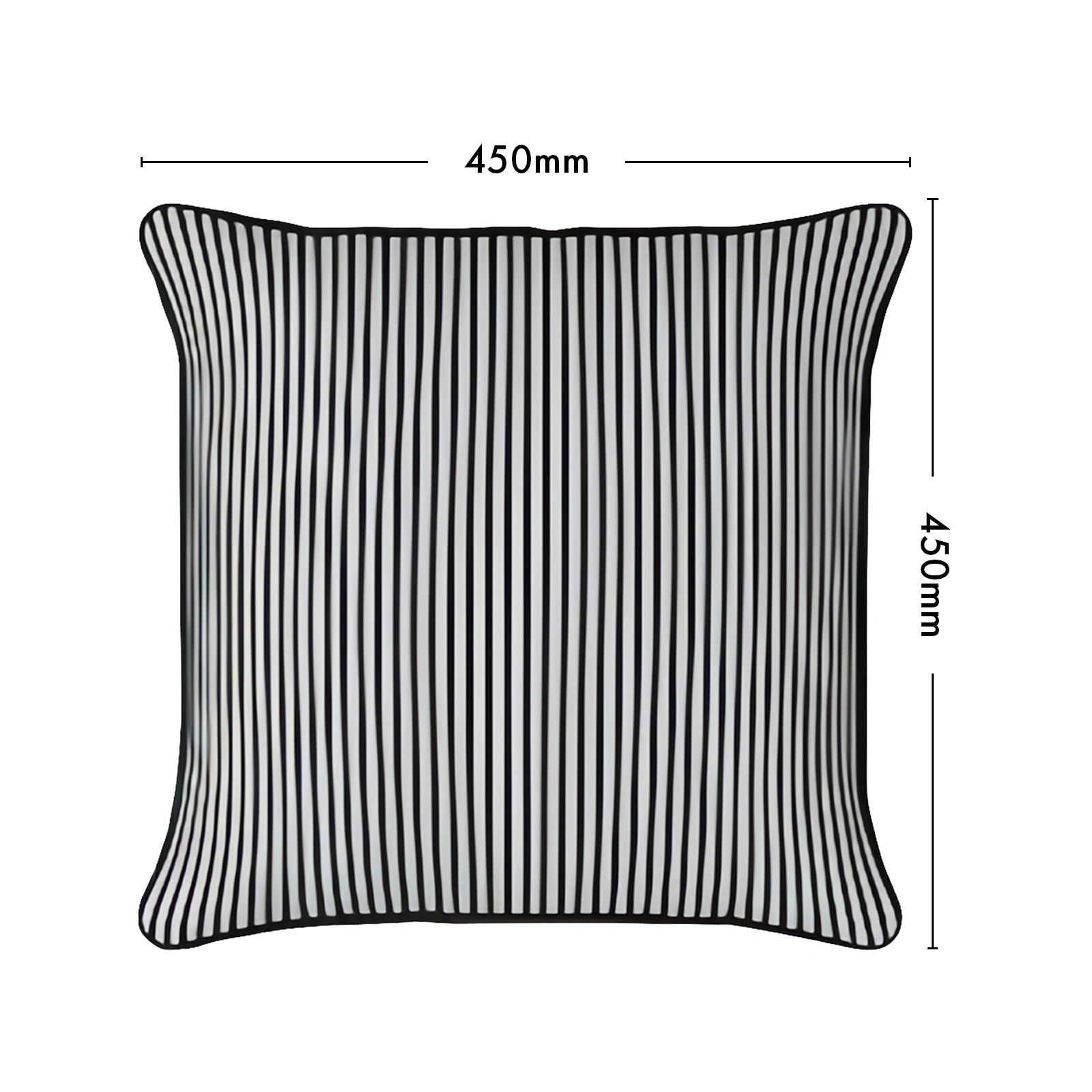 Mojo 45cm Black Pinstripe Cushion Cover with Pipe