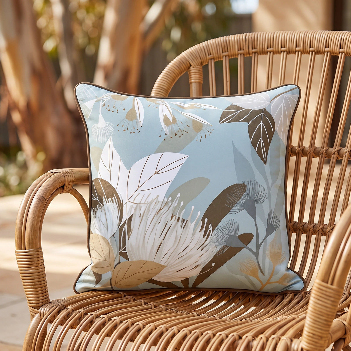 Mojo 45cm Botanical Grey Cushion Cover with Pipe