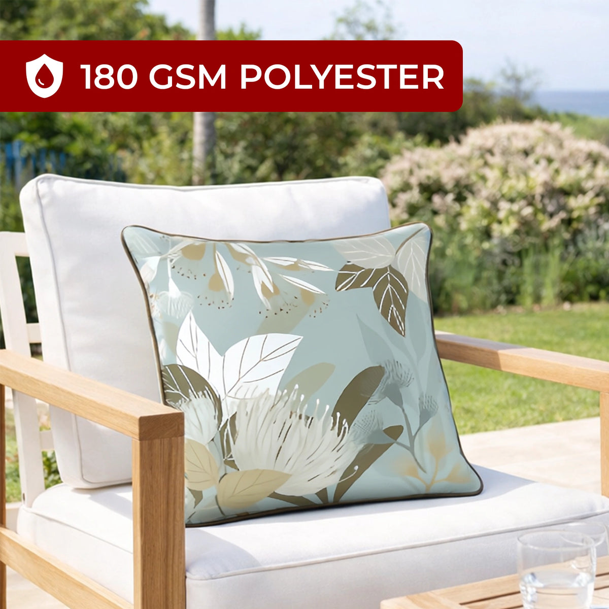 Mojo 45cm Botanical Grey Cushion Cover with Pipe