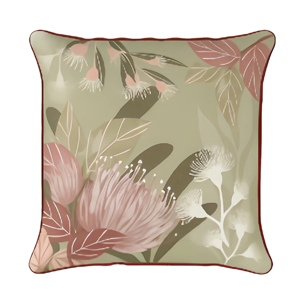 Mojo 45cm Botanical Olive Cushion Cover with Pipe