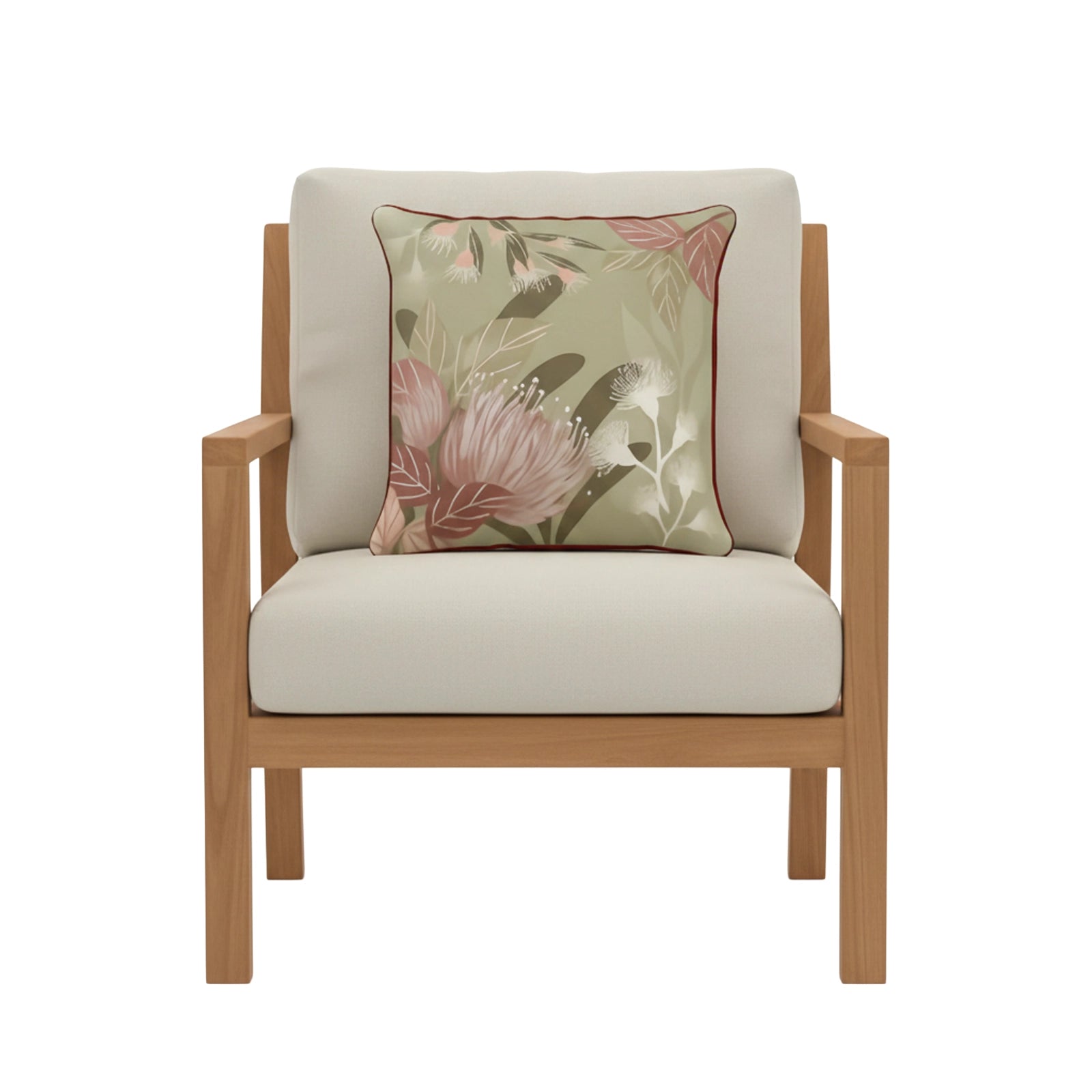 Mojo 45cm Botanical Olive Cushion Cover with Pipe