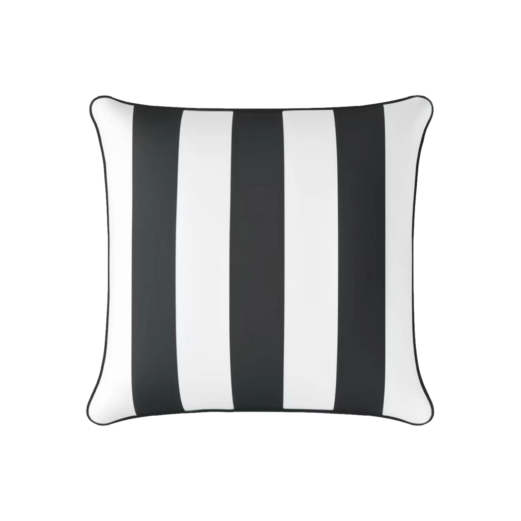 Mojo 45cm Cabana Stripe Black Cushion Cover with Pipe