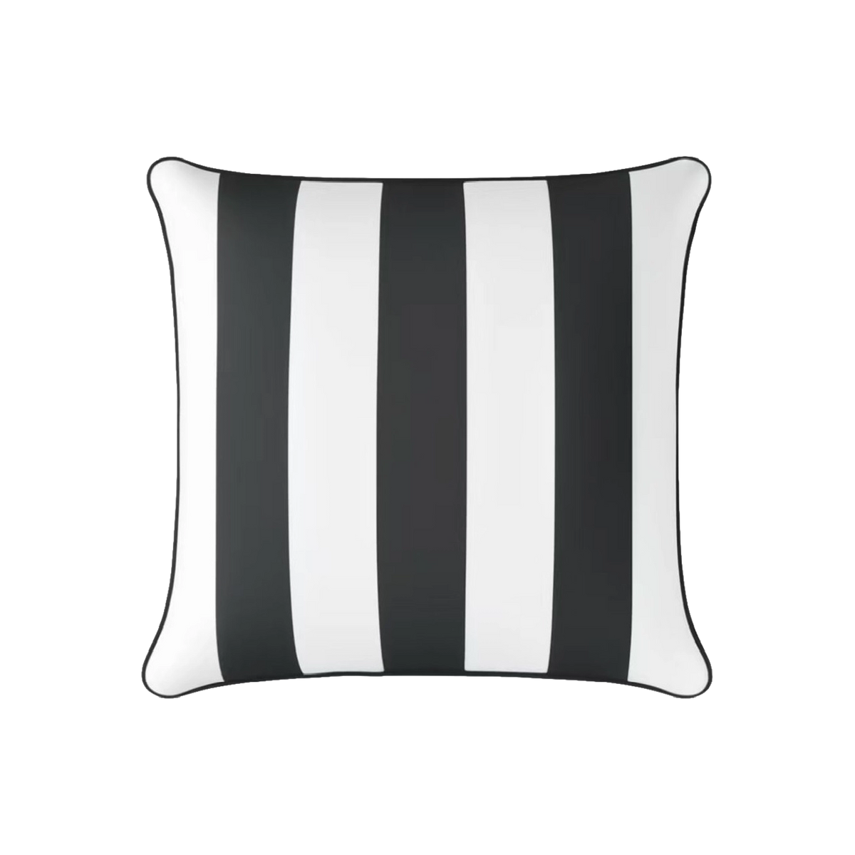 Mojo MJOC0367 45cm Cabana Stripe Black Cushion Cover with Pipe – piped black stripe outdoor cushion cover