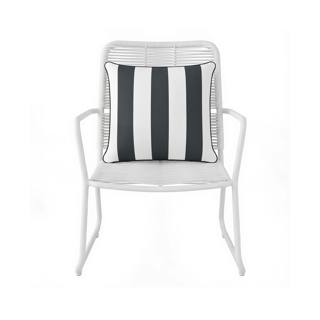Mojo 45cm Cabana Stripe Black Cushion Cover with Pipe