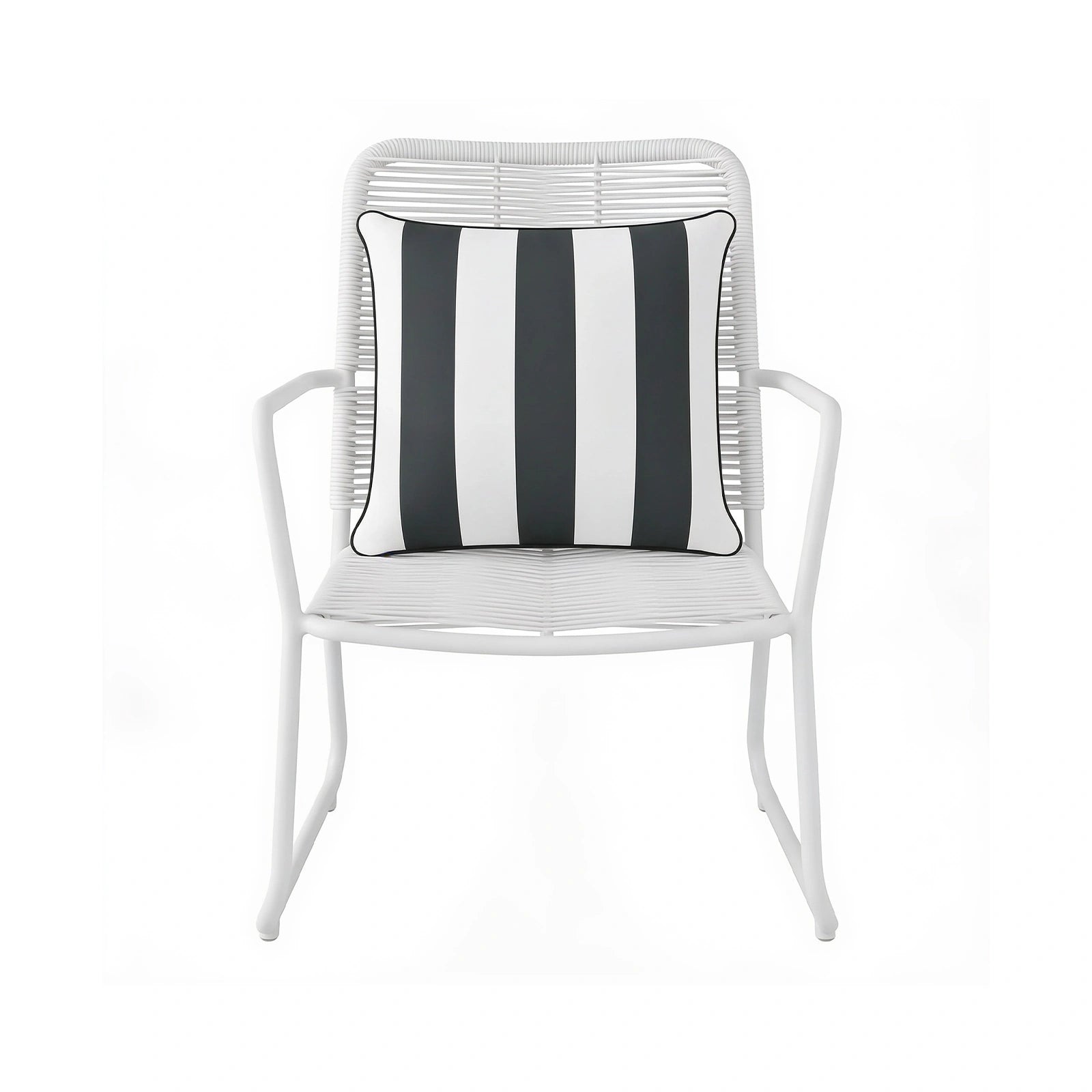 Mojo 45cm Cabana Stripe Black Cushion Cover with Pipe