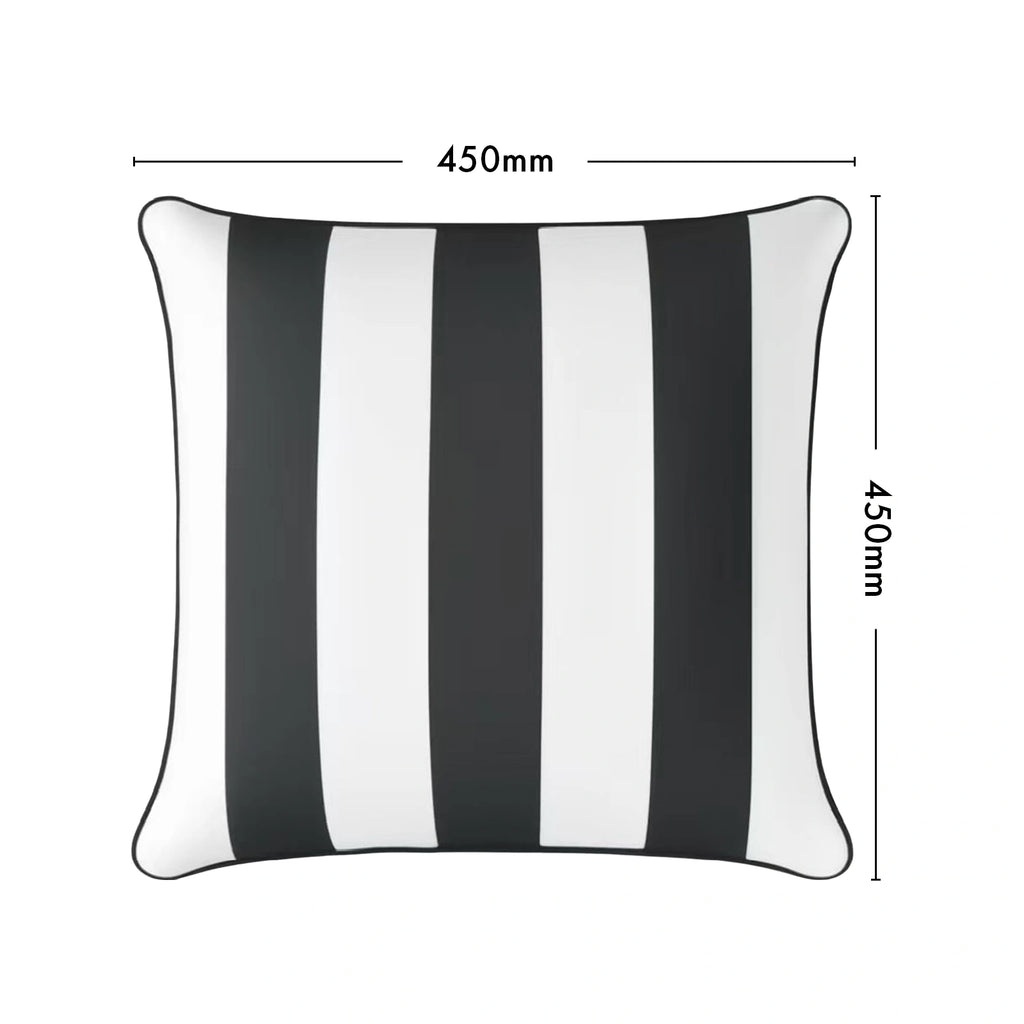 Mojo 45cm Cabana Stripe Black Cushion Cover with Pipe