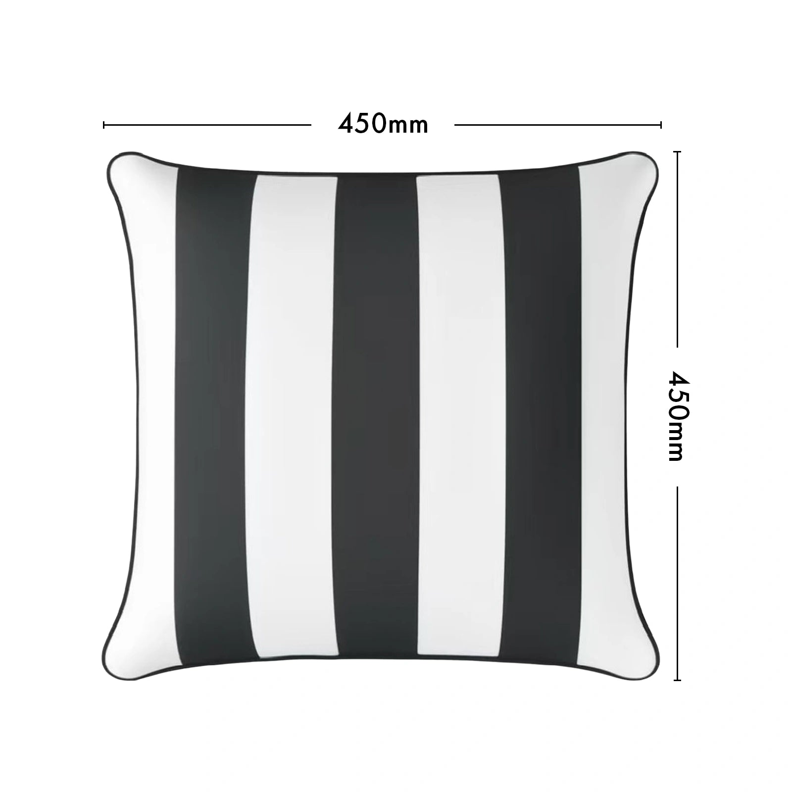Mojo 45cm Cabana Stripe Black Cushion Cover with Pipe